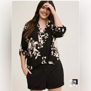 Torrid Harper Challis 3/4 Sleeve Top Size 0